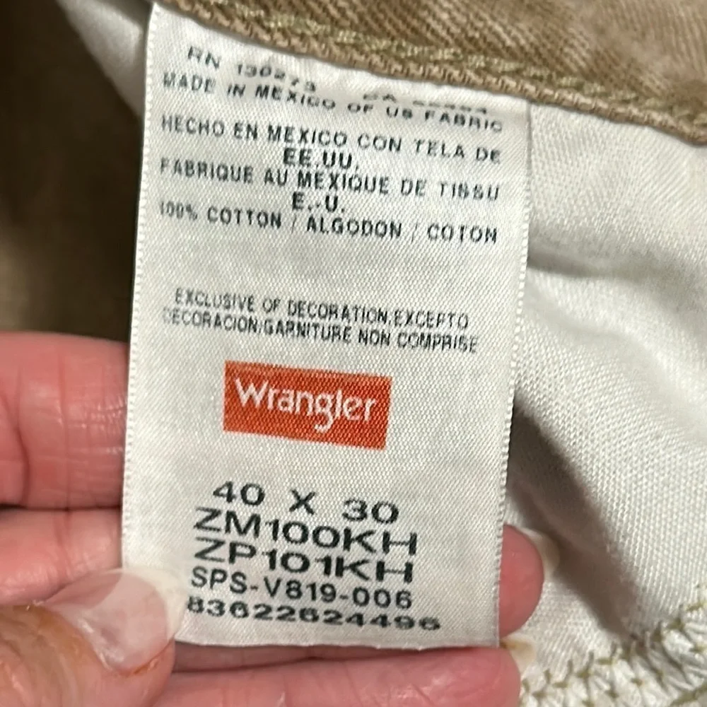 Wrangler Authentics Jeans Men’s Tan Denim Straight Leg Zip Mid Rise 40x30